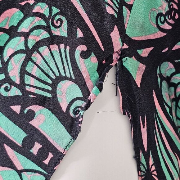 Amanda Uprichard Silk Abstract Paisley‎ Tunic Top 3/4 Sleeve Split Neck Small - Picture 6 of 11